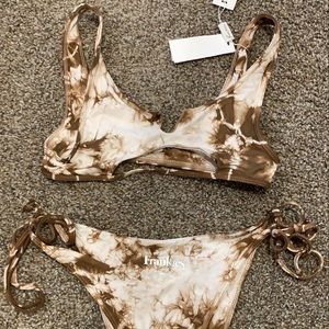 Frankies bikinis brown tie dye bikini